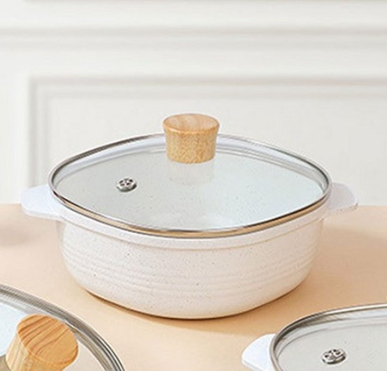 [Aluart] IH Terrazzo Square Pot 3-piece Set (16+18+20)