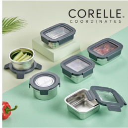 [Corelle] Coordinates stainless steel airtight container full set of 9 types