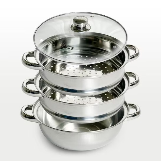 [D-Life] Stainless Induction 3-tier Steamed Stew Pot (28cm)