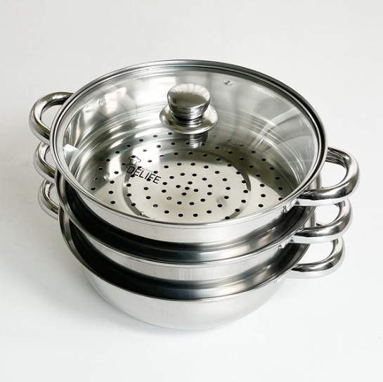 [D-Life] Stainless Induction 3-tier Steamed Stew Pot (28cm)