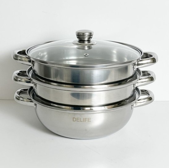 [D-Life] Stainless Induction 3-tier Steamed Stew Pot (28cm)