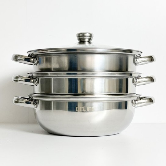 [D-Life] Stainless Induction 3-tier Steamed Stew Pot (28cm)