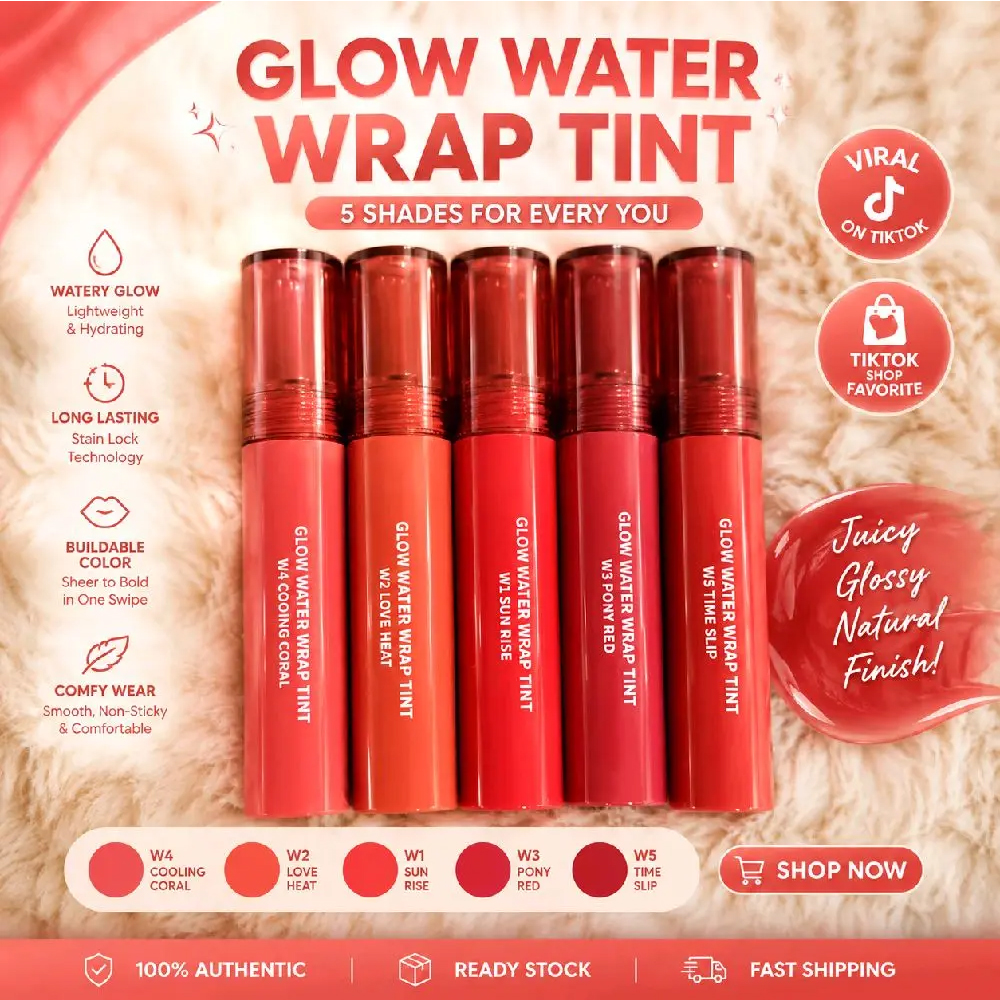 Red Cookies Glow Water Wrap Tint 5 Colors